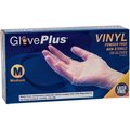 Ammex Vinyl Disposable Gloves, 4 mil Palm, Vinyl, Powder-Free, M, Clear IVPF44100